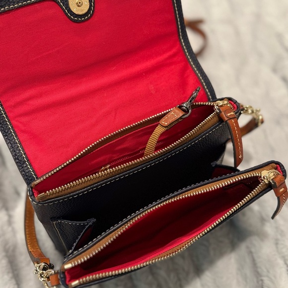 Dooney & Bourke Navy and Brown Hunter Crossbody - Picture 5 of 6